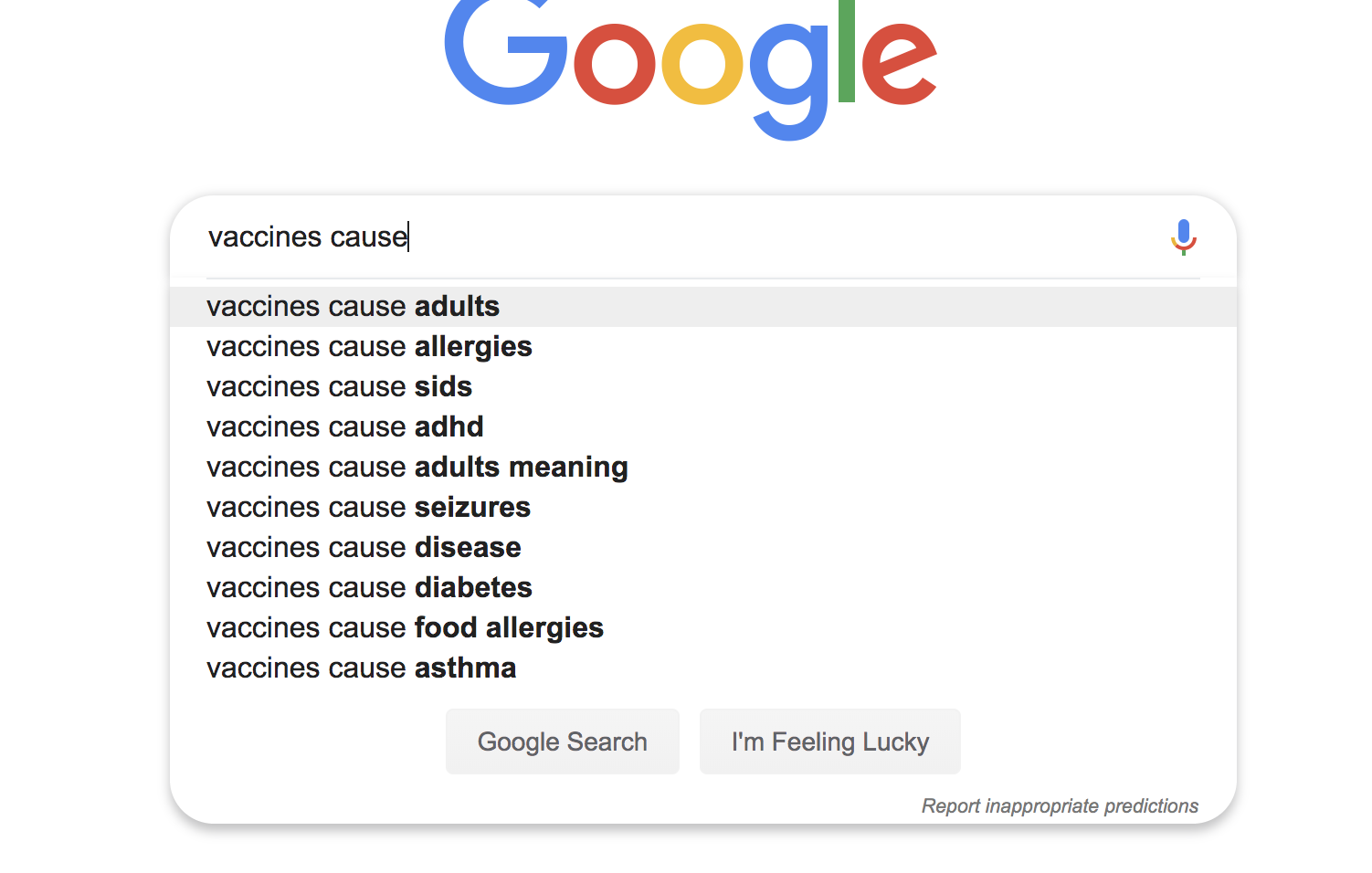 Suchergebnisse über Google