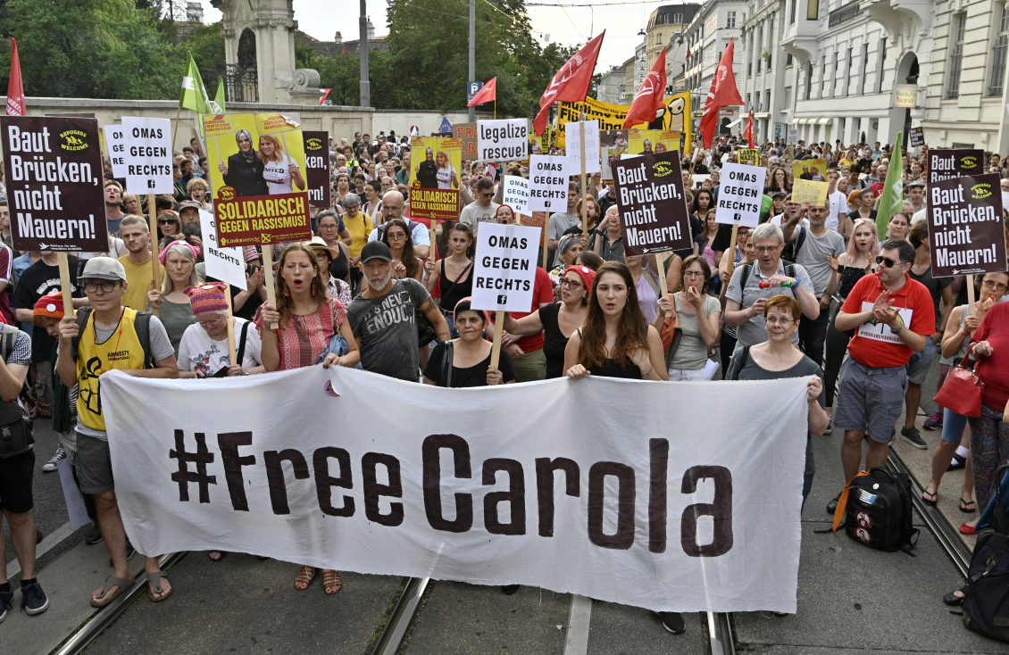 Demonstration „Freiheit für Carola Rackete!“ am Dienstag, 02. Juni in Wien