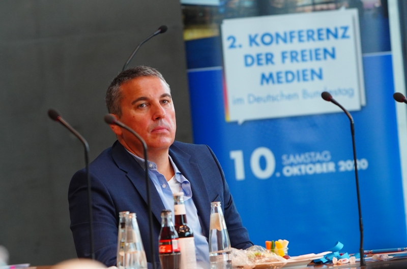 KOPP Autor Stefan Schubert auf der zweiten Konferenz der Freien Medien in Berlin (Bildnachweis: Jörg Haller) konferenz_freie_medien_stefan_schubert
