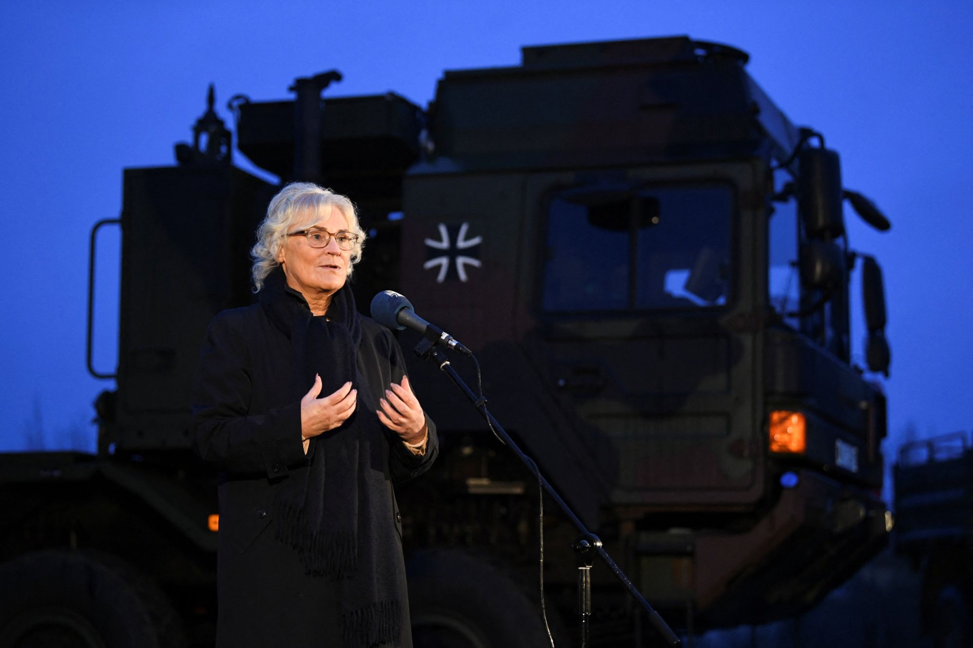 Defense Minister Lambrecht visits German armed forces Bundeswehr in Beelitz